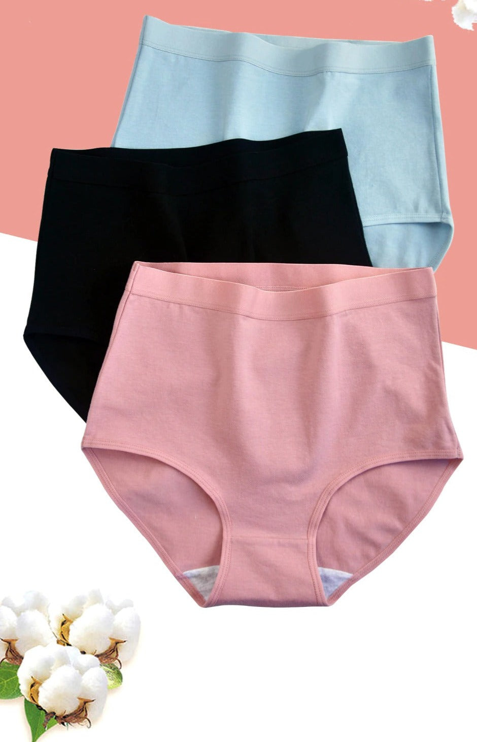 Lot de 2 Culottes Hautes en Coton