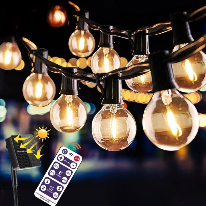 Guirlande solaire ampoules vintages