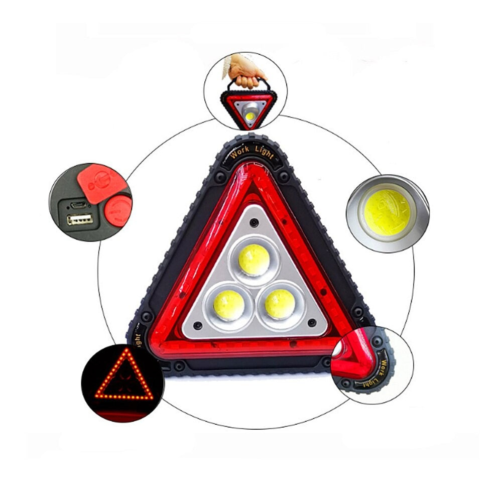 NOUVEAU I Triangle de signalisation LED longue portée sur batterie