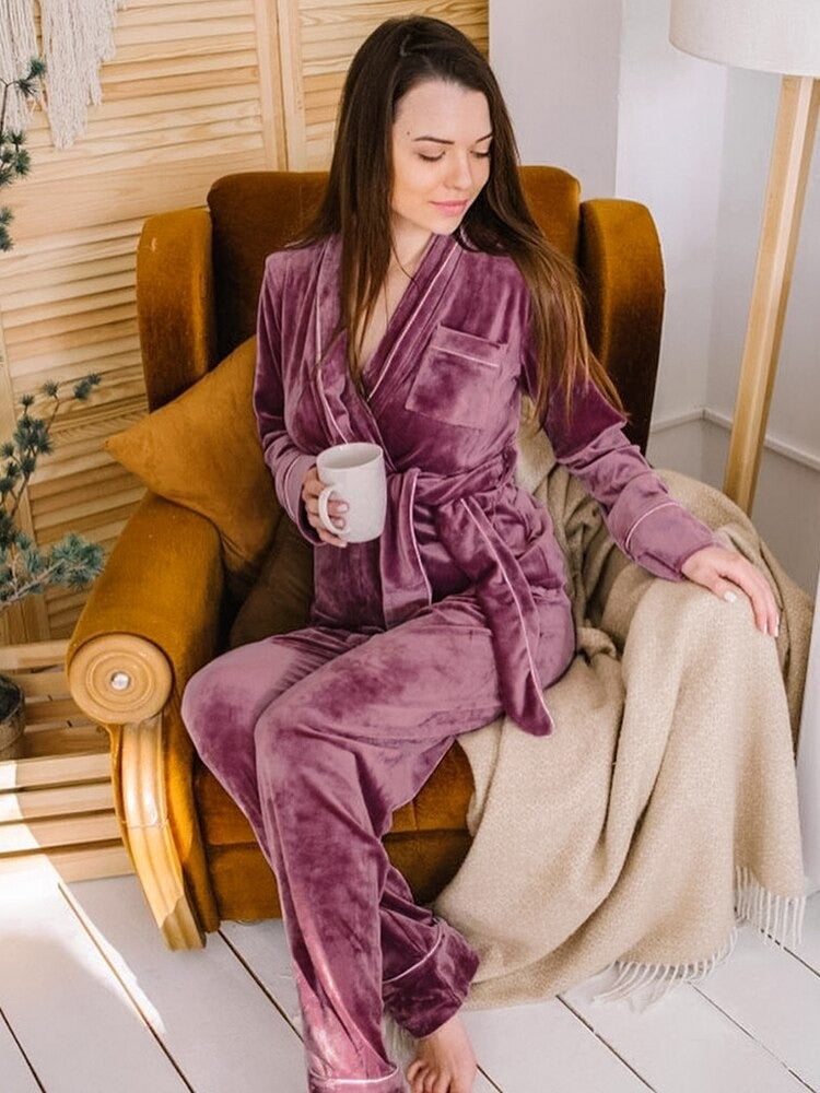 Pyjama Velours Kimono